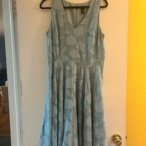 Ann Taylor Light Blue Floral Midi Dress